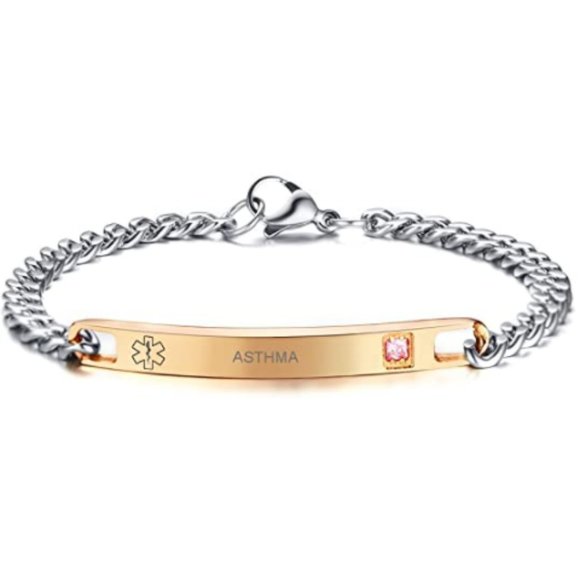 Custom Engraving Medical Symbol Rose Gold - Picture 1 of 4